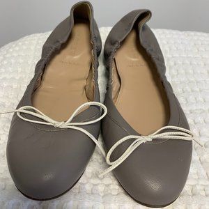 NWOT J.Crew Graphite Grey Cece Ballet Flat" in Genuine Italian Leather